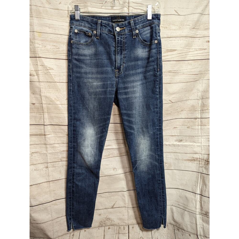 Lucky Brand Bridgette Size 4 Skinny Jeans Raw Hem 27" Waist Distressed